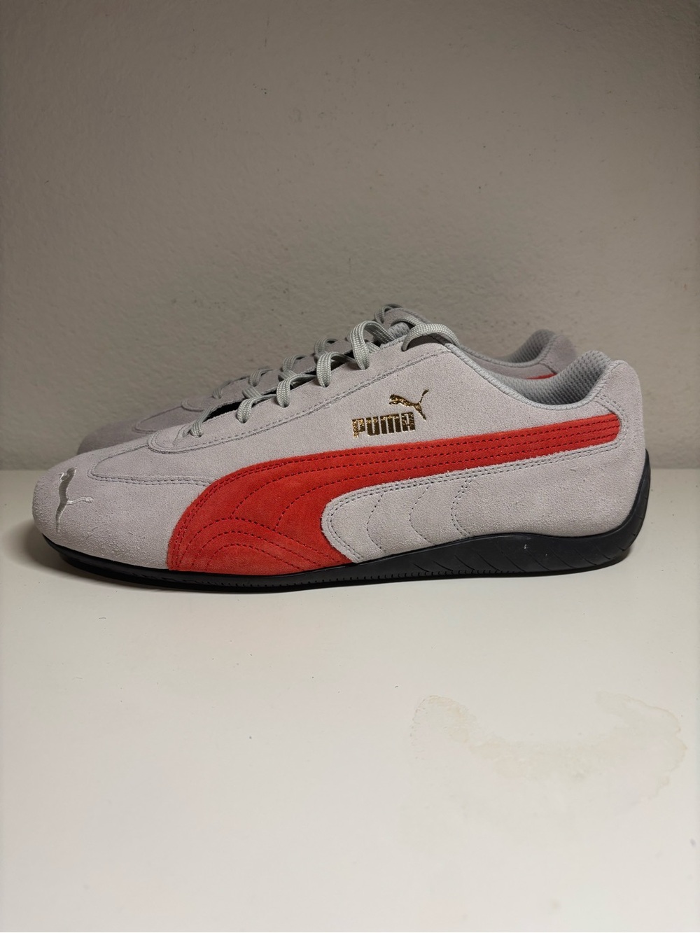 NEW PUMA Speedcat Shield SD Ash Grey Red Mens Size 11.5 - Picture 4 of 7